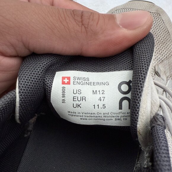 On Cloud Shoes Mens Size 12us Gray Swiss Engineering Athletic Sneaker - Picture 2 of 10